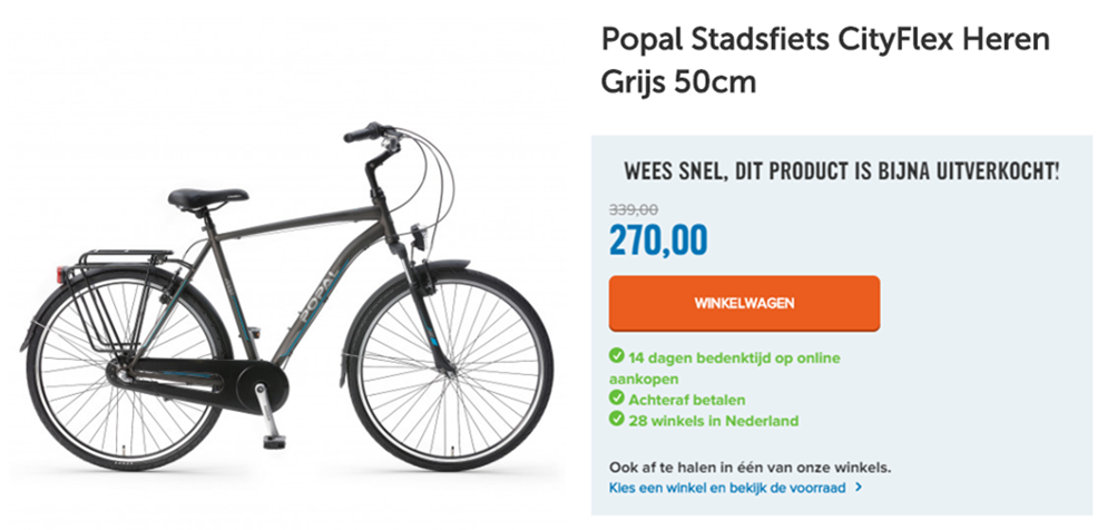 Popal Stadsfiets CityFlex Heren Grijs 50cm