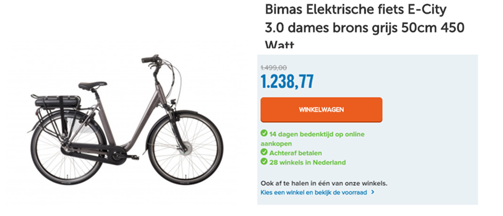 Bimas Elektrische fiets E-City 3.0 dames brons grijs 50cm 450 Watt