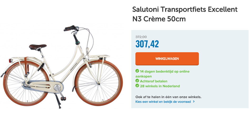 Salutoni Transportfiets Excellent N3 Crème 50cm