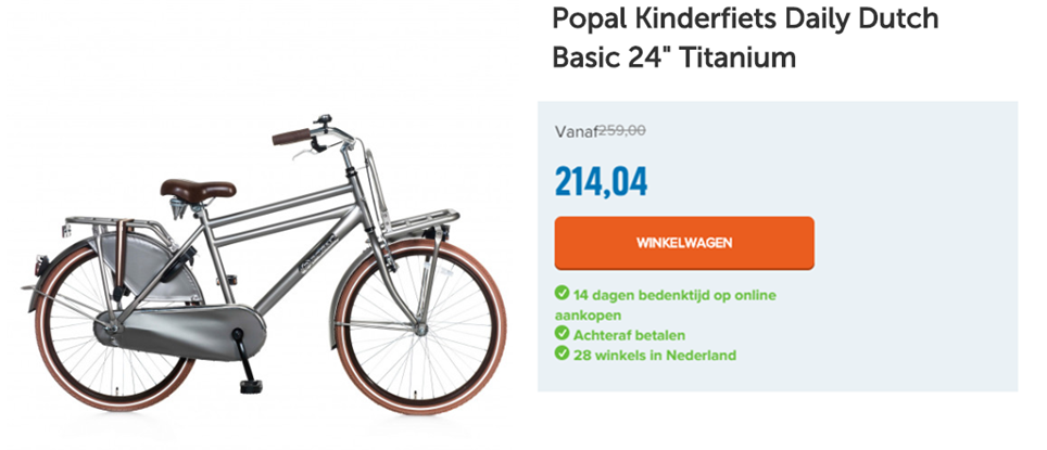 Popal Kinderfiets Daily Dutch Basic 24" Titanium