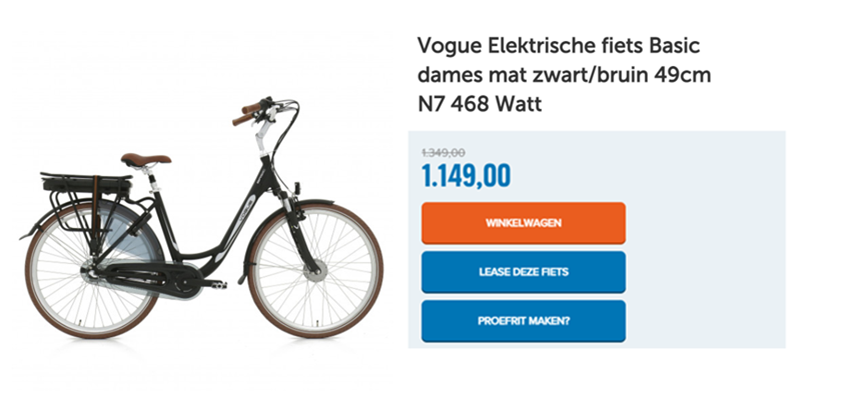 Vogue Elektrische fiets Basic dames mat zwart/bruin 49cm N7 468 Watt