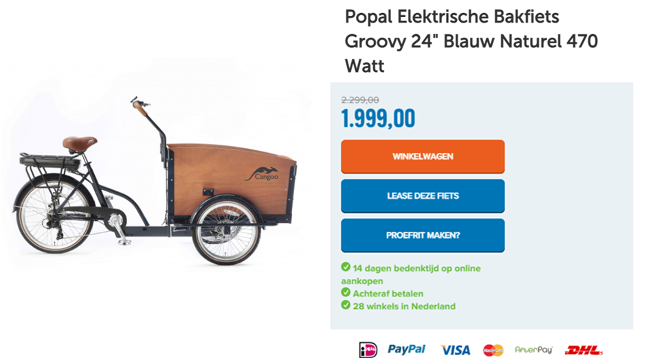 Popal Elektrische Bakfiets Groovy 24 Blauw Naturel 470 Watt