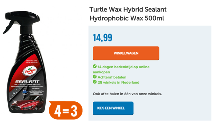 Turtle Wax Hybrid Sealant Hydrophobic Wax 500ml