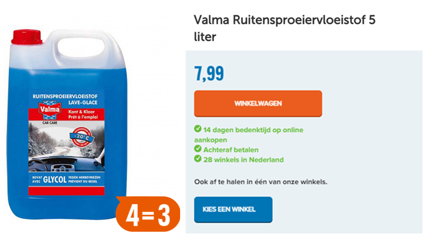 Valma Ruitensproeiervloeistof 5 liter