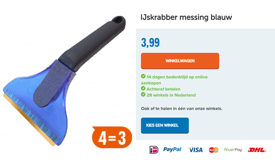 IJskrabber messing blauw