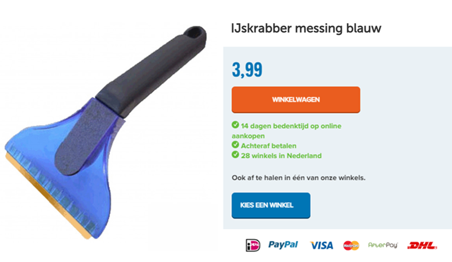 IJskrabber messing blauw