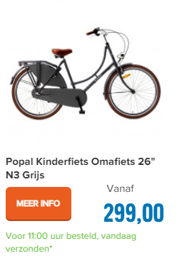 Popal Kinderfiets Omafiets 26" N3 Grijs