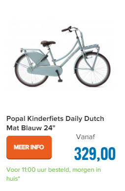 Popal Kinderfiets Daily Dutch Mat Blauw 24"