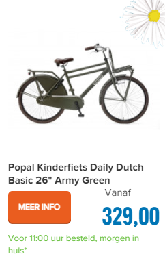 Popal Kinderfiets Daily Dutch Basic 26" Army Green