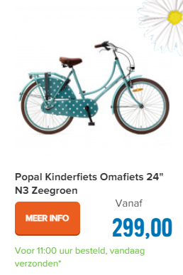 Popal Kinderfiets Omafiets 24" N3 Zeegroen