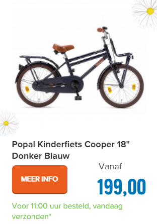 Popal Kinderfiets Cooper 18" Donker Blauw