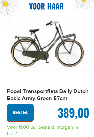 Popal Transportfiets Daily Dutch Basic Army Green 57cm