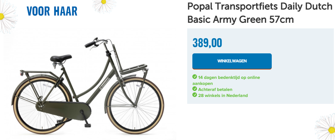 Popal Transportfiets Daily Dutch Basic Army Green 57cm