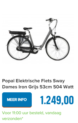 Popal Elektrische Fiets Sway Dames Iron Grijs 53cm 504 Watt