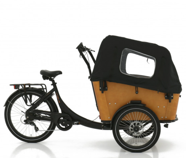 Vogue Elektrische bakfiets Superior 3 mat zwart/bruin 468 watt