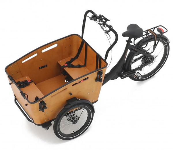 Vogue Elektrische bakfiets Superior 3 mat zwart/bruin 468 watt